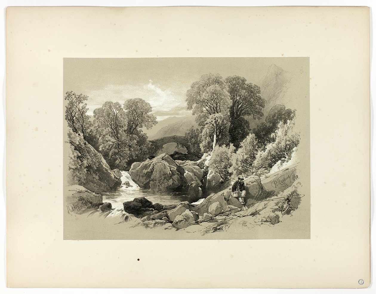Pitoresk Seçimlerden Kızak Köprüsü by James Duffield Harding
