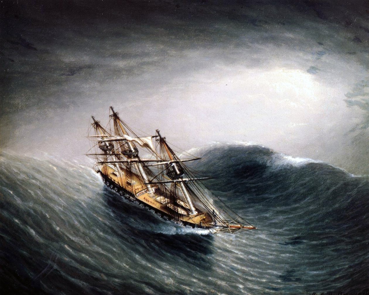 Ağır Denizde Bir Schooner by James E. Buttersworth