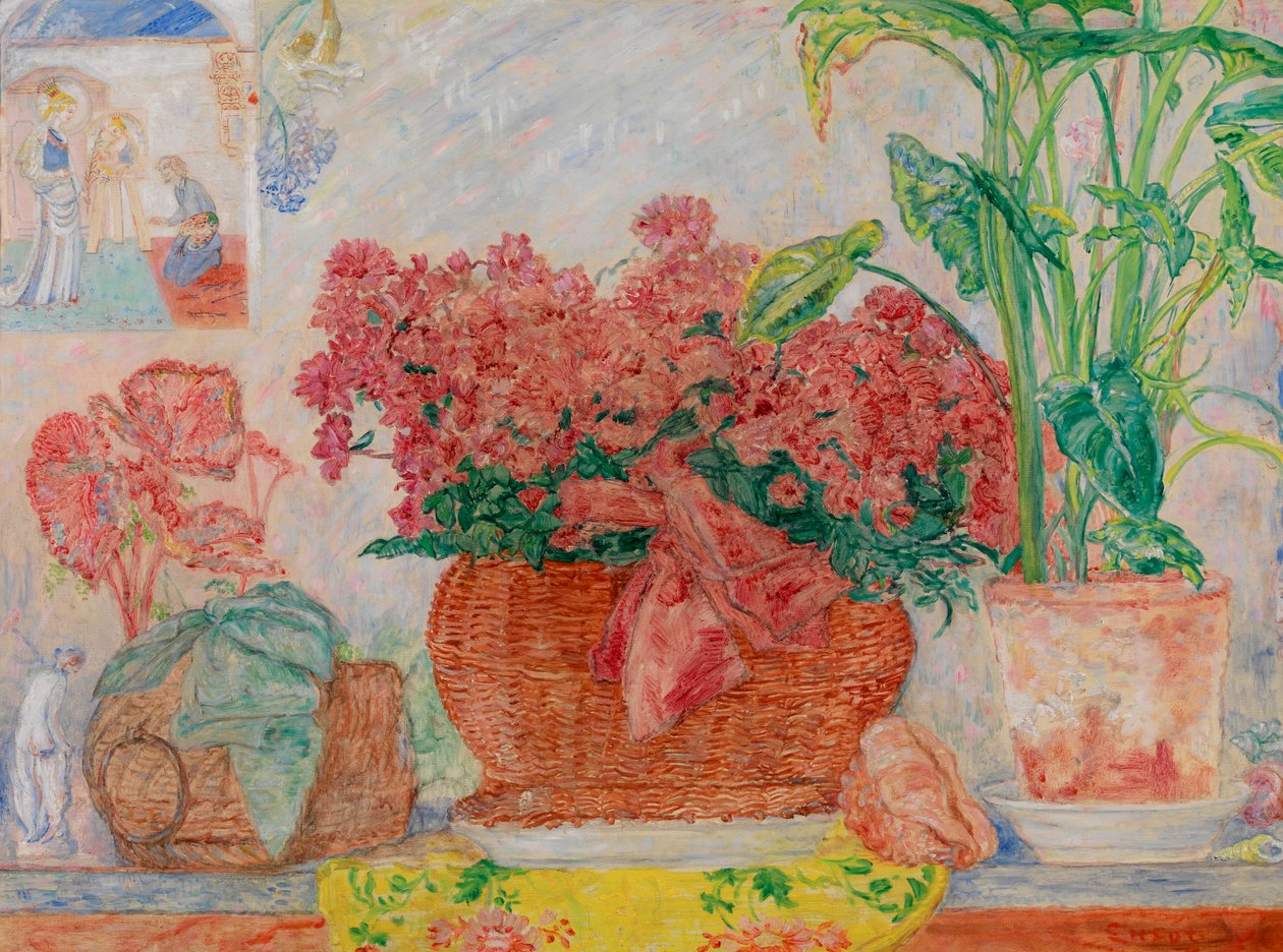 Azaleas, c.1920-30 (tuval üzerine yağlıboya) by James Ensor