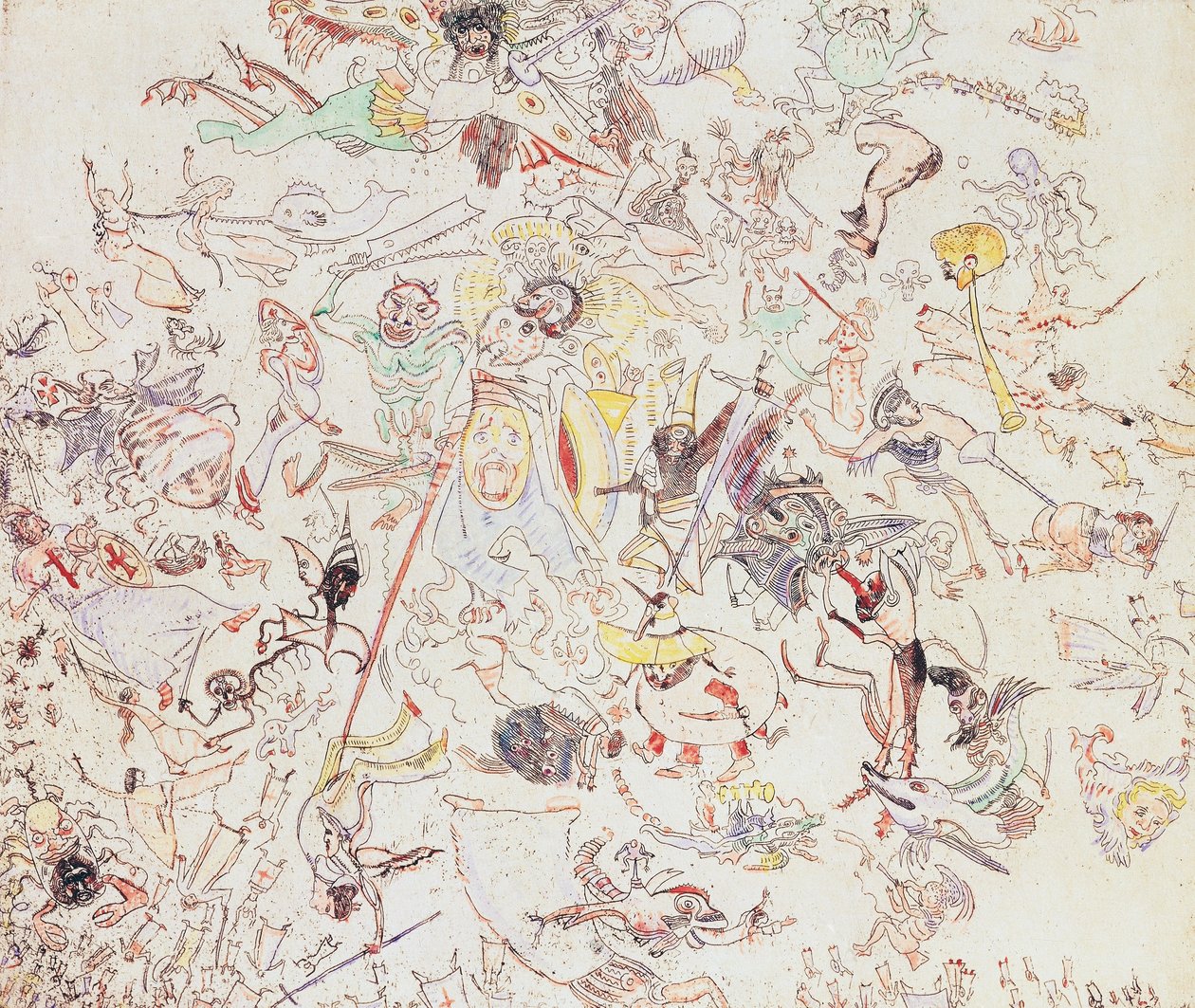 Melekleri ve başmelekleri döven şeytanlar by James Ensor