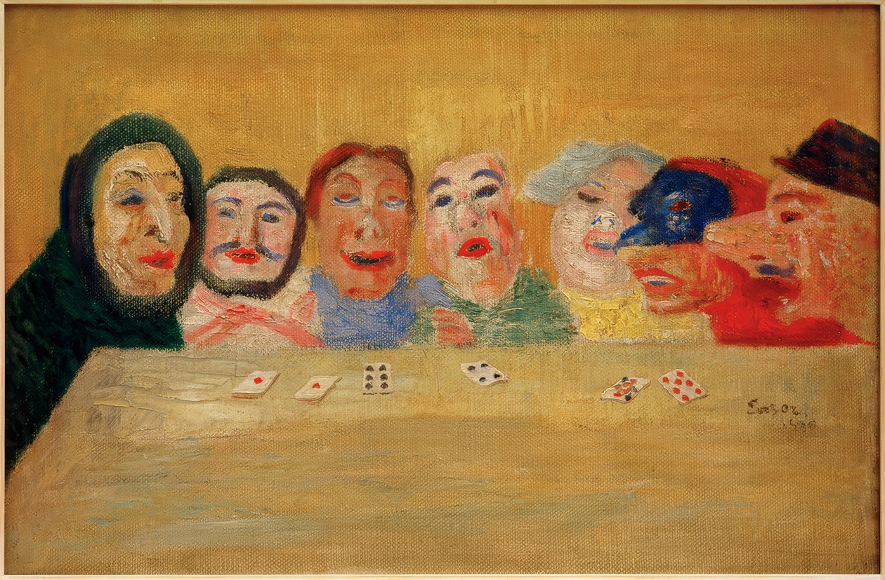 Kart oynayan maskeler by James Sidney Ensor