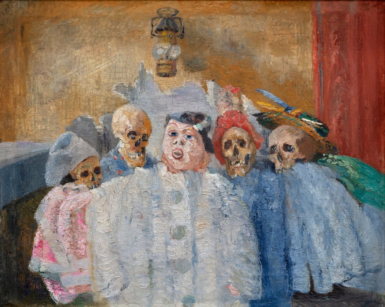 Pierrot ve iskelet by James Ensor