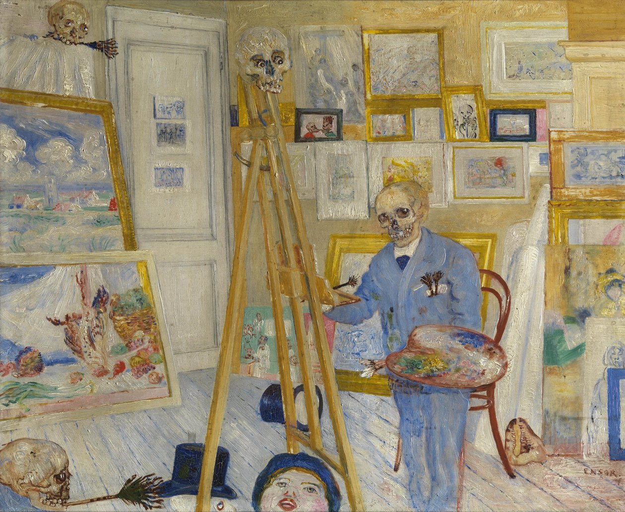 İskelet Ressamı, 1896. by James Ensor