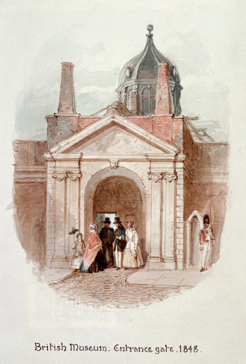 British Museum, giriş kapısı, 1848 by James Findlay