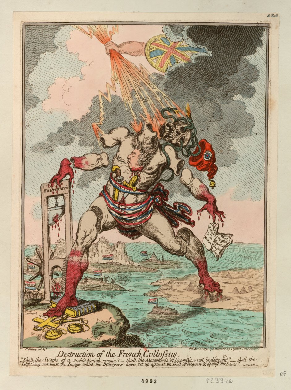 Fransız Dev Heykelinin İmhası, 1798. by James Gillray