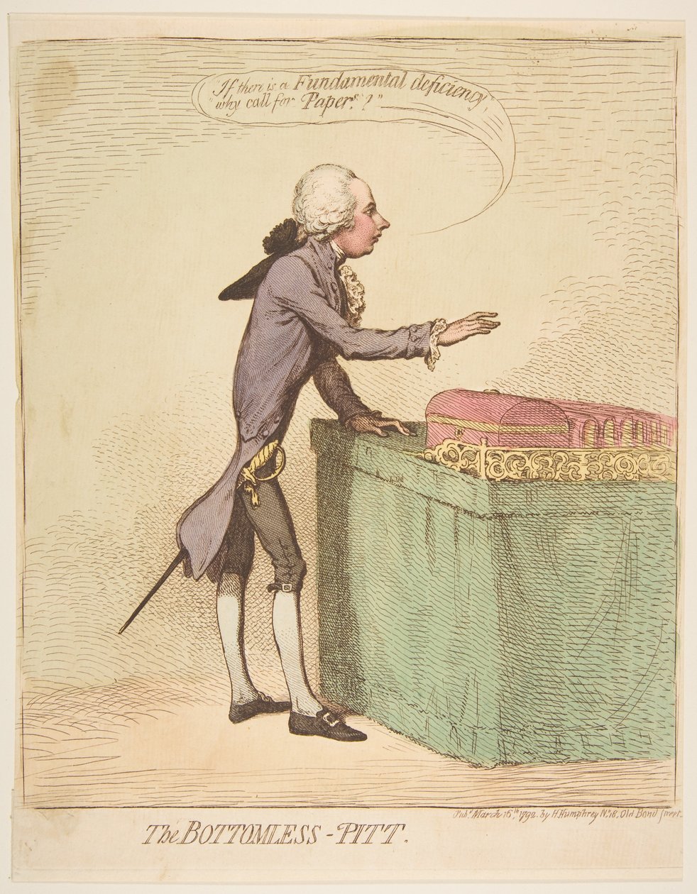 Dipsiz Pitt, 16 Mart 1792. by James Gillray