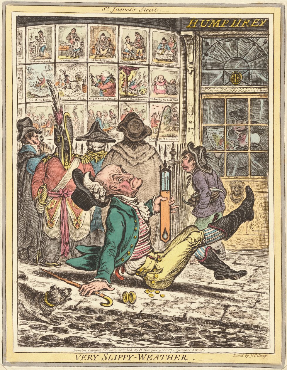 Çok Kaygan Hava by James Gillray after Rev. John Sneyd