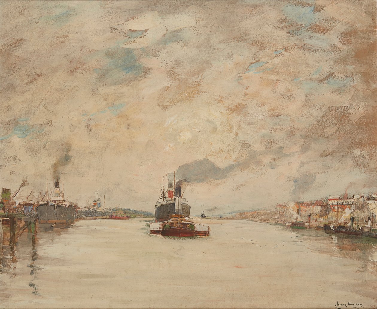 Westering Sun, Clyde Nehri (gemide petrol) by James Kay