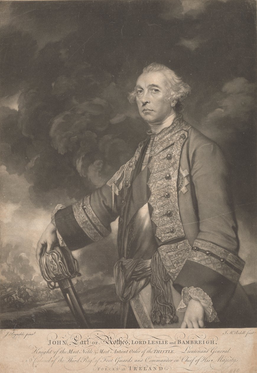 General John Leslie, Rothes'un 10. Kontu by James McArdell