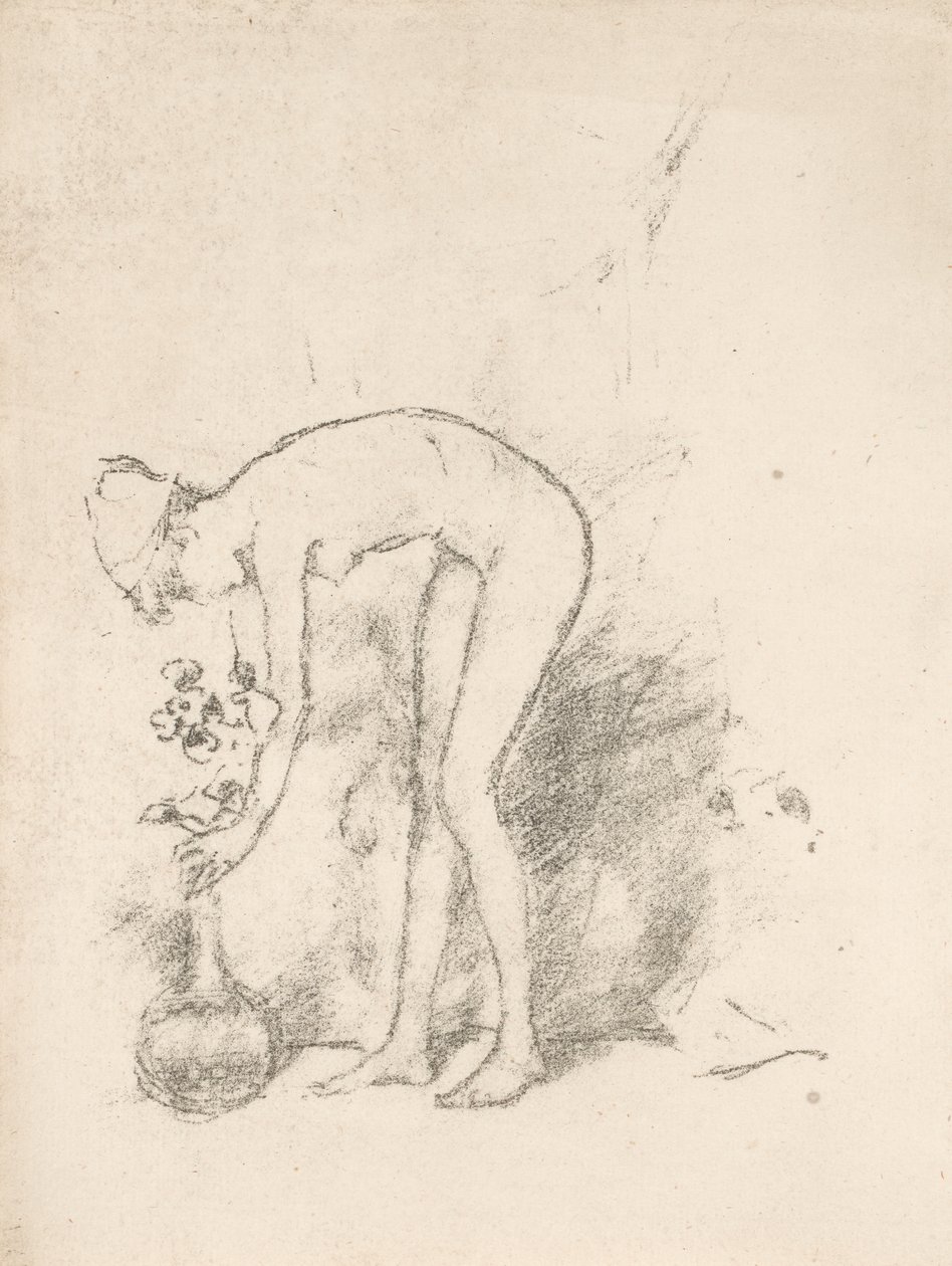 Çiçek Düzenleyen Çıplak Bir Model by James Abbott McNeill Whistler