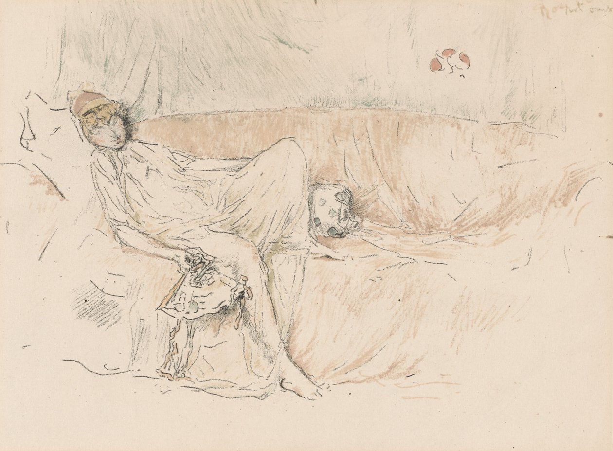 Drapeli Figür, Yatan by James Abbott McNeill Whistler