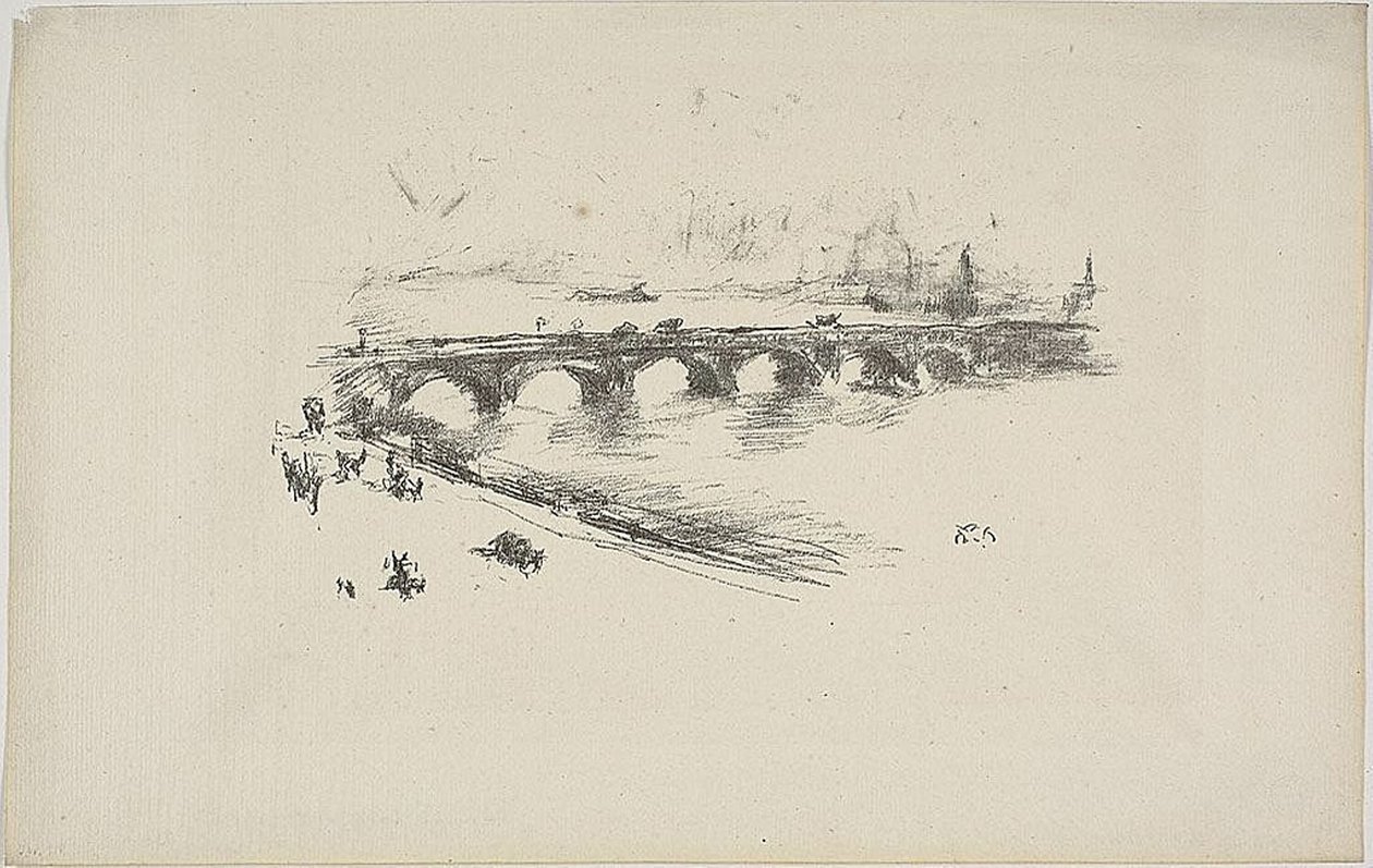Akşam, Little Waterloo Köprüsü by James Abbott McNeill Whistler