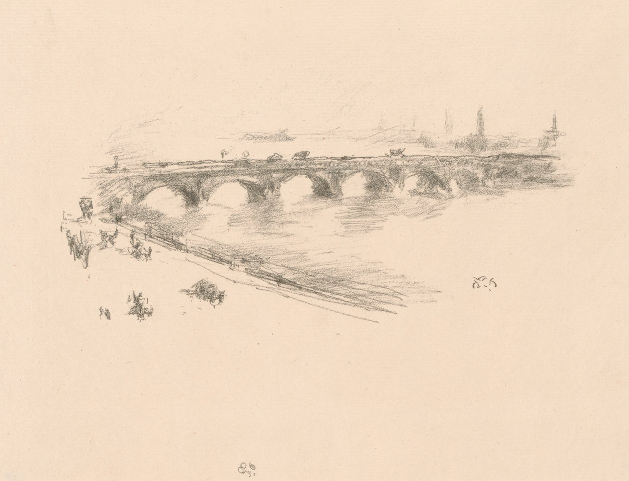 Akşam, Little Waterloo Köprüsü by James Abbott McNeill Whistler