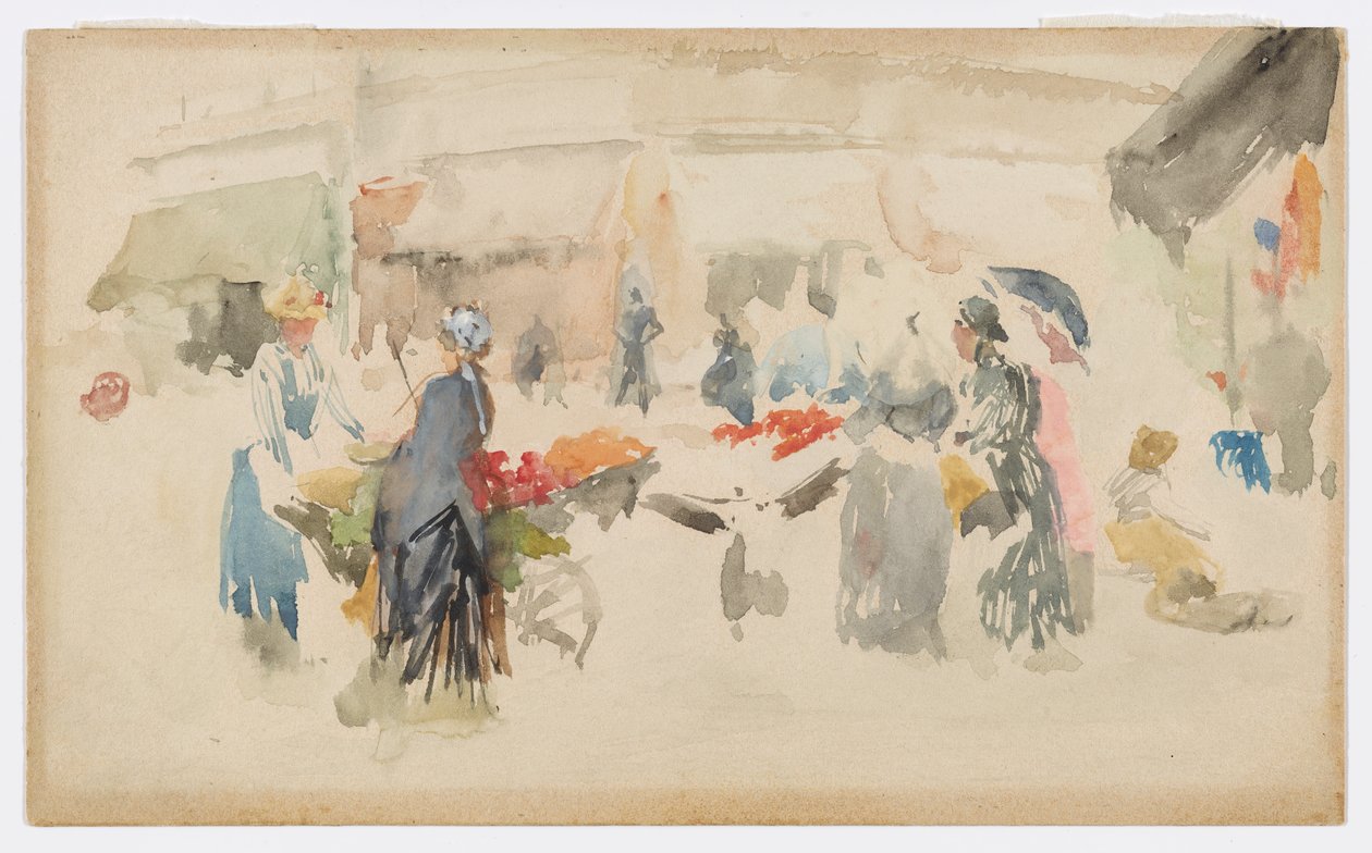 Çiçek Pazarı: Dieppe by James Abbott McNeill Whistler