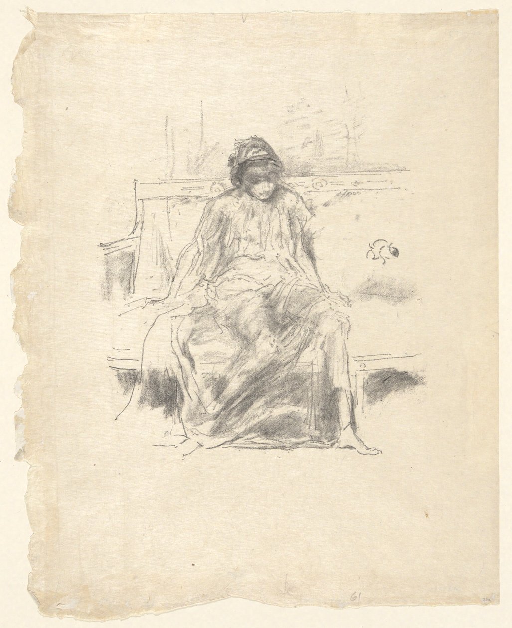 Oturan Draped Figür by James Abbott McNeill Whistler