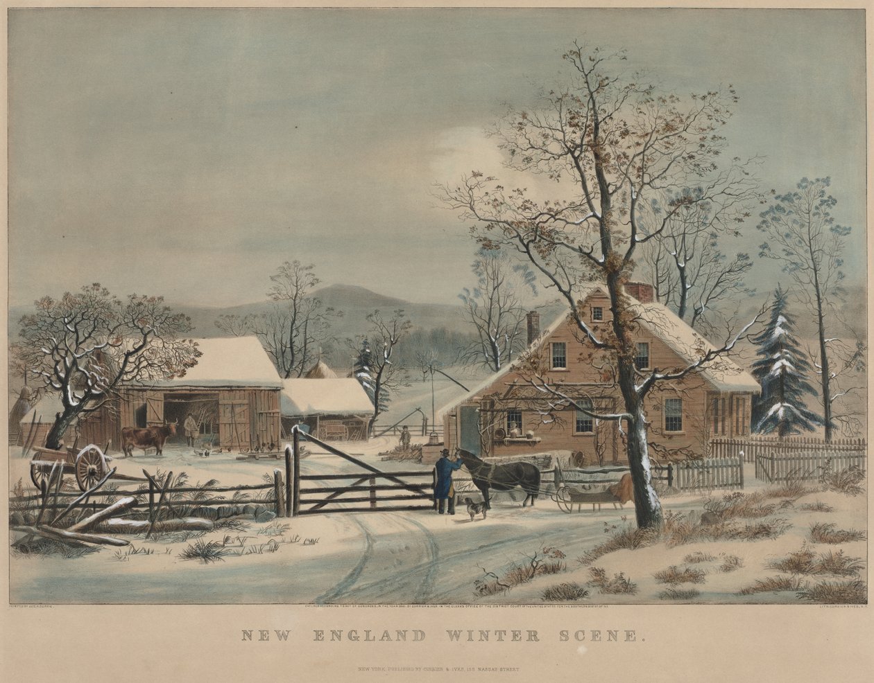 New England Kış Sahnesi by James Merritt Ives