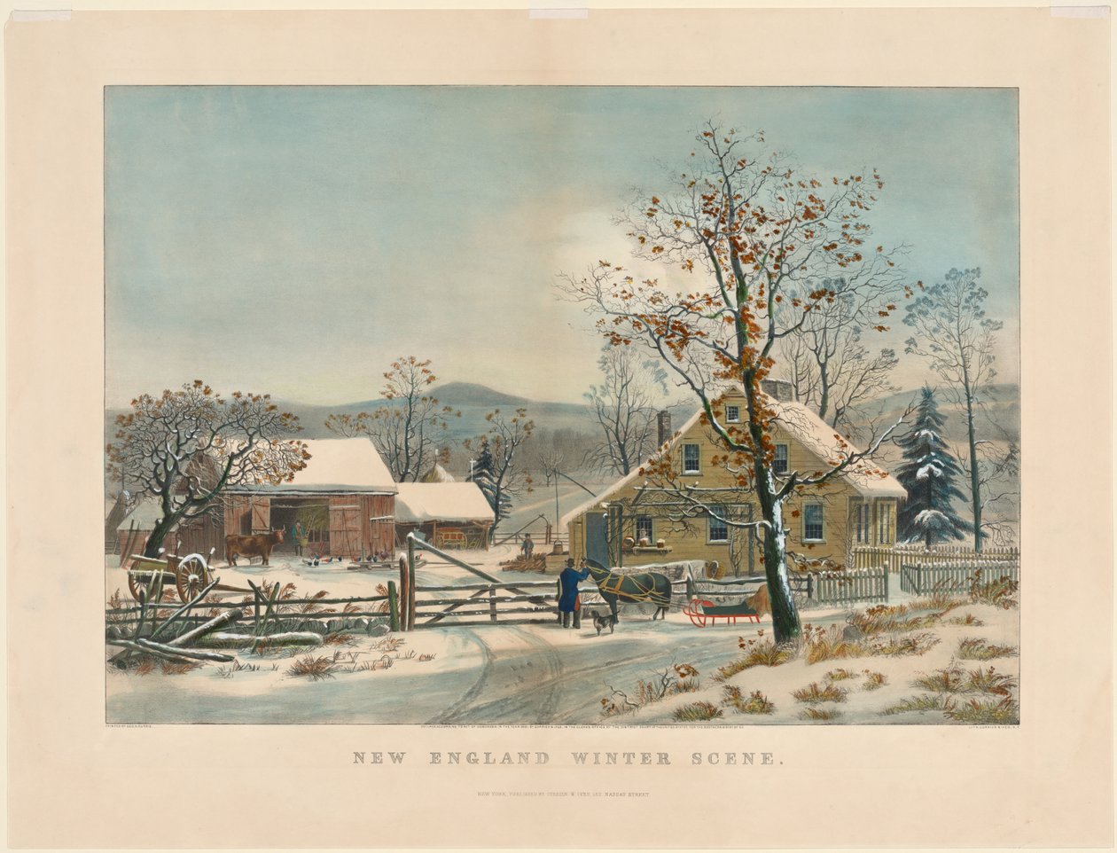 New England Kış Sahnesi, 1861. by James Merritt Ives