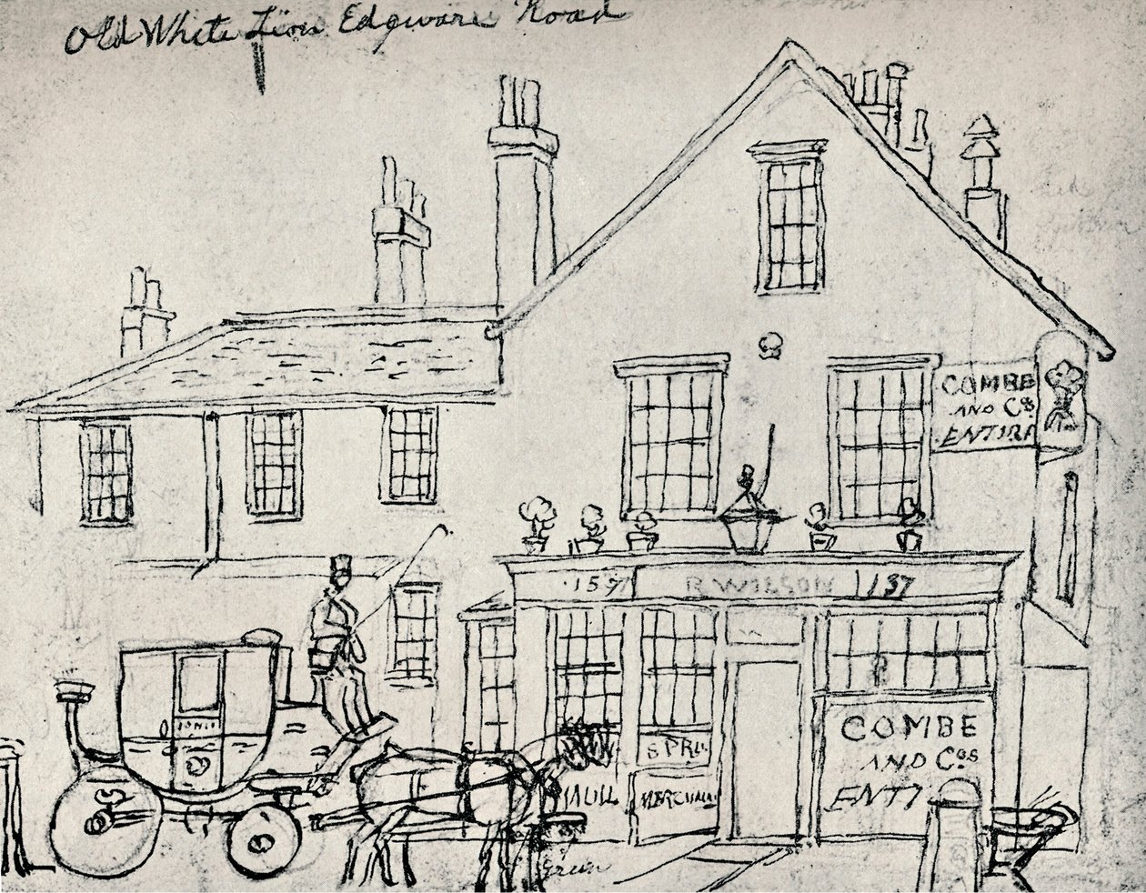 Eski Beyaz Aslan, Edgware Yolu, c1821 by James Pollard