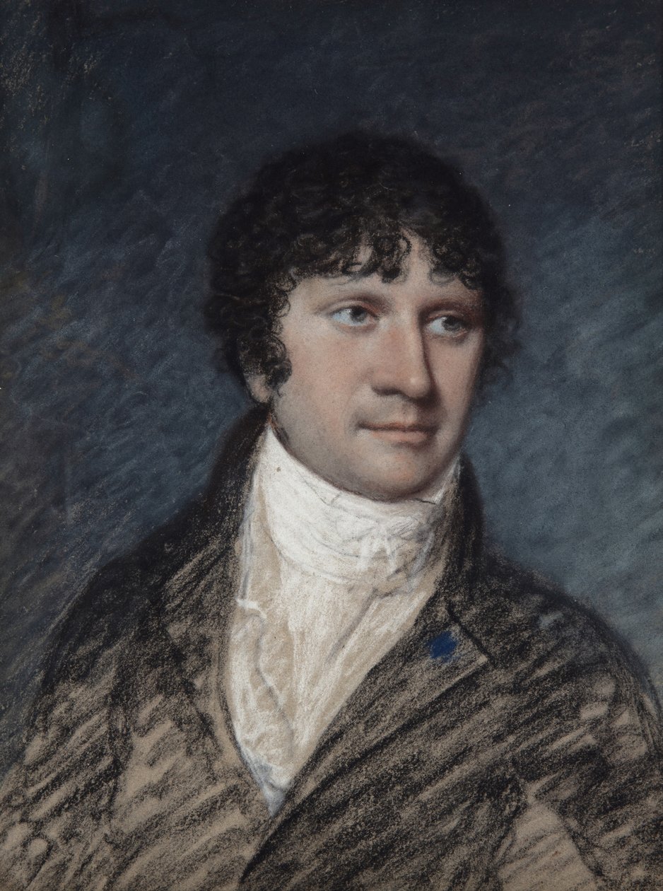 Dr Bilsborough (gri kağıt üzerine pastel) by James Sharples