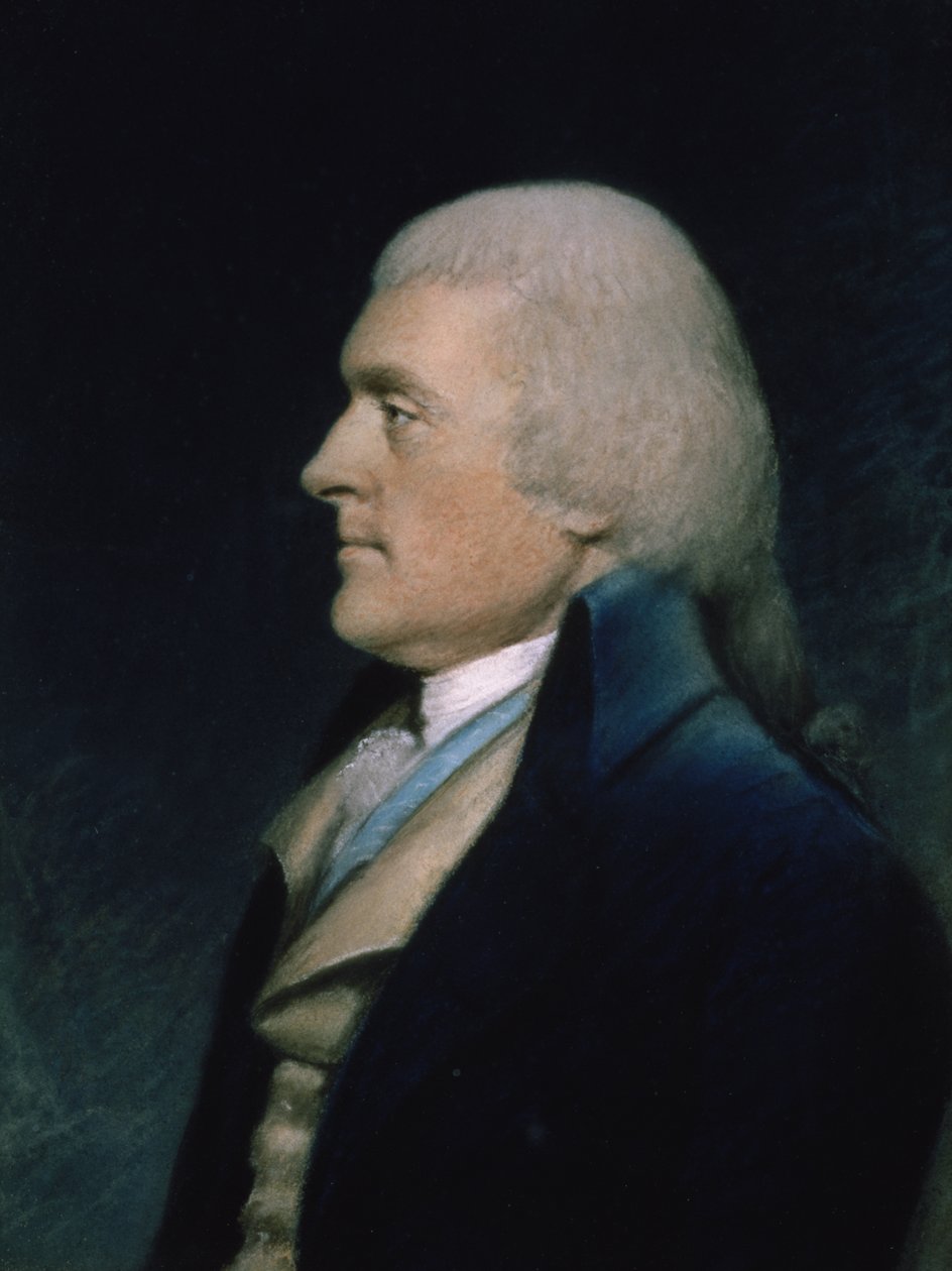 Thomas Jefferson (1743-1826) c.1797 (kağıt üzerinde pastel) by James Sharples