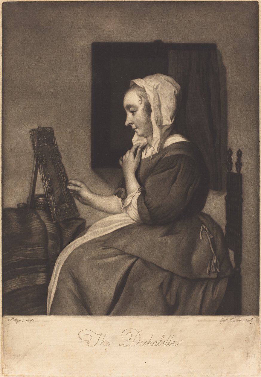 Deshabille by James Watson after Gabriel Metsu