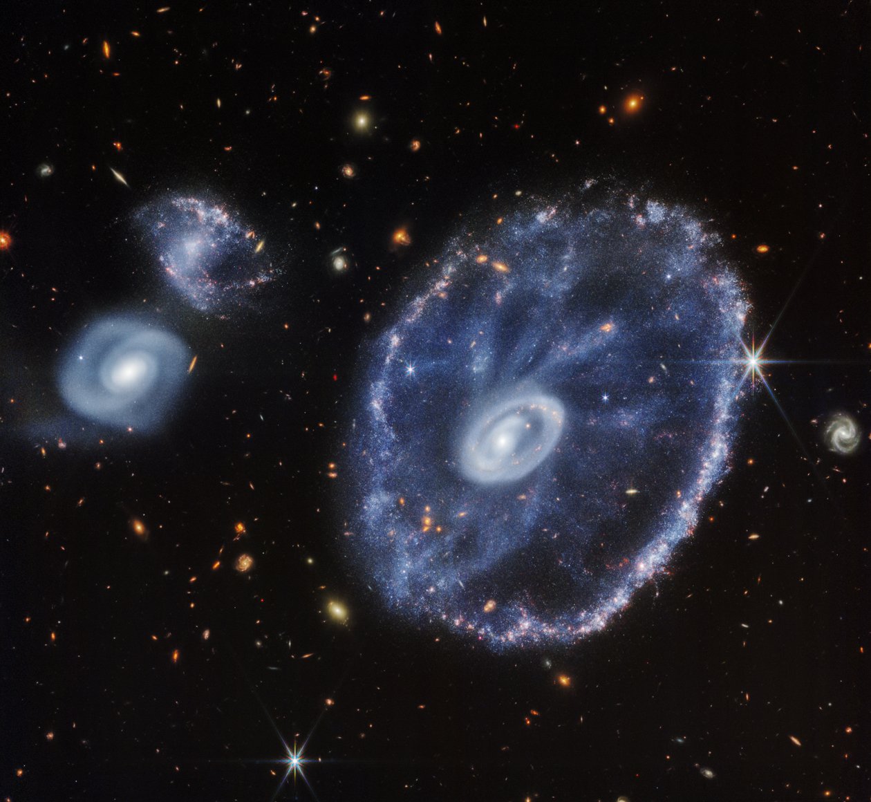Çember Tekerleği Gökadası (yalnızca NIRCam) by James Webb Space Telescope (NASA)