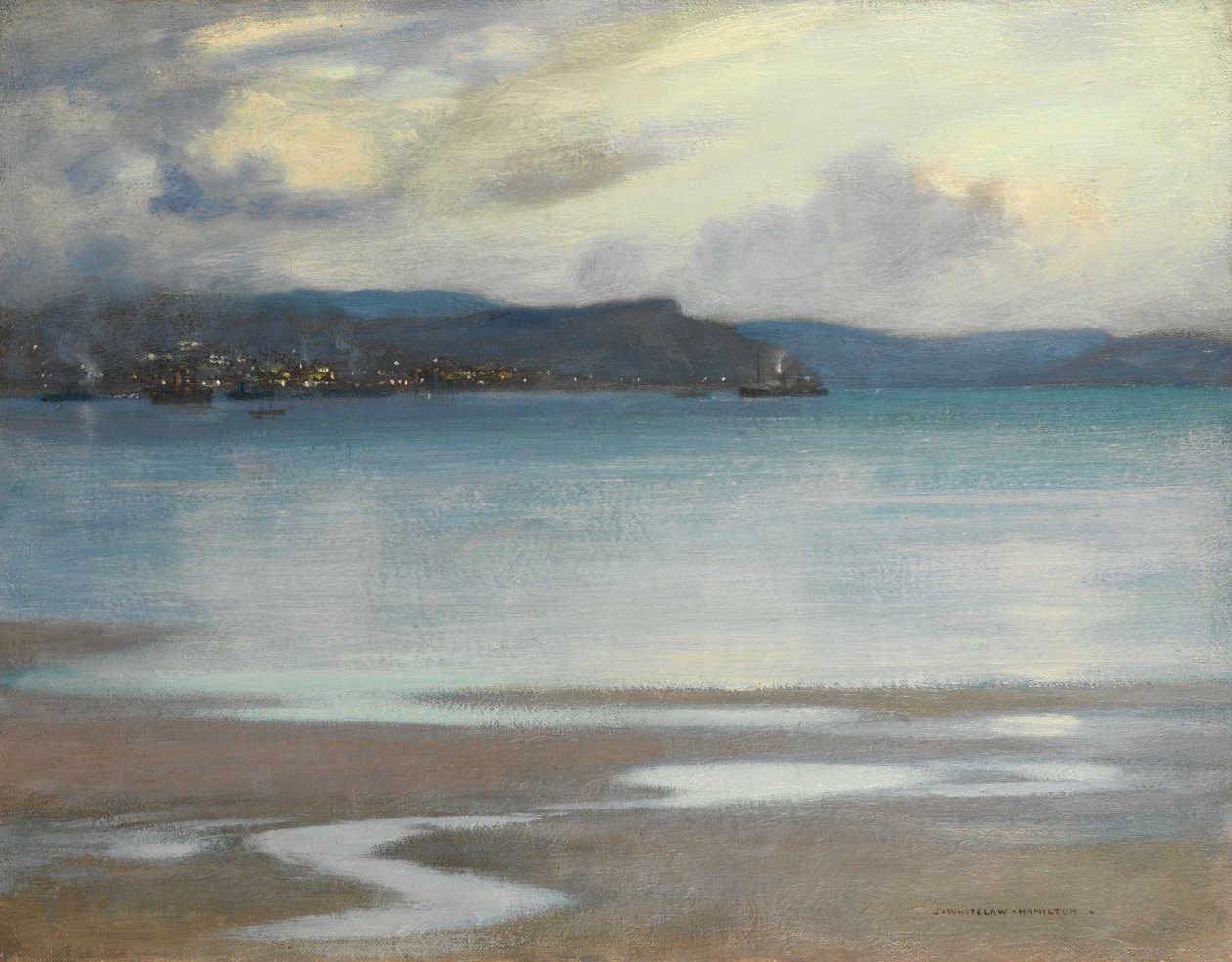 Rhu Körfezi (tuval üzerine yağlı boya) by James Whitelaw Hamilton