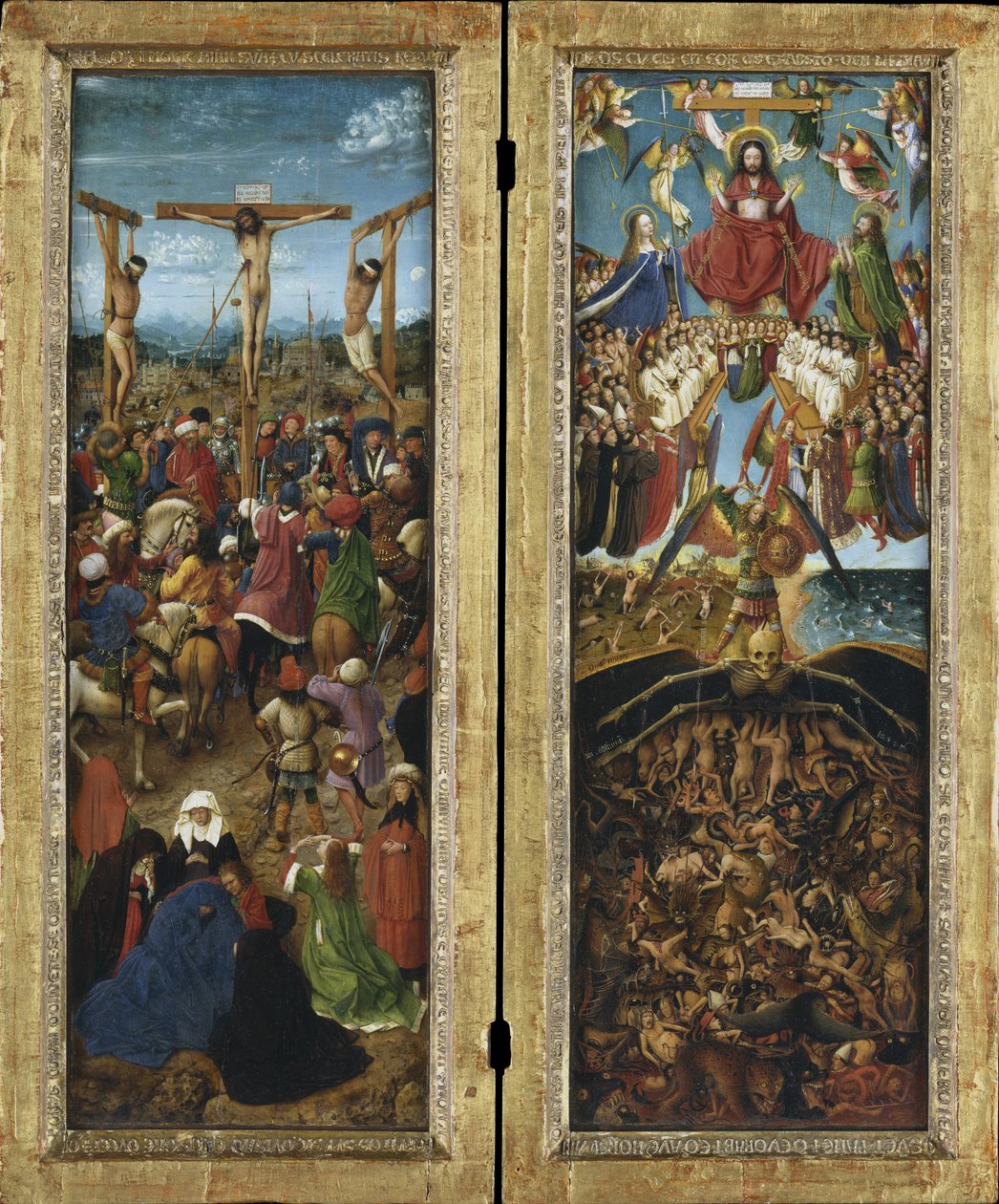 Çarmıha Gerilme; Son Yargı, diptych by Jan van Eyck