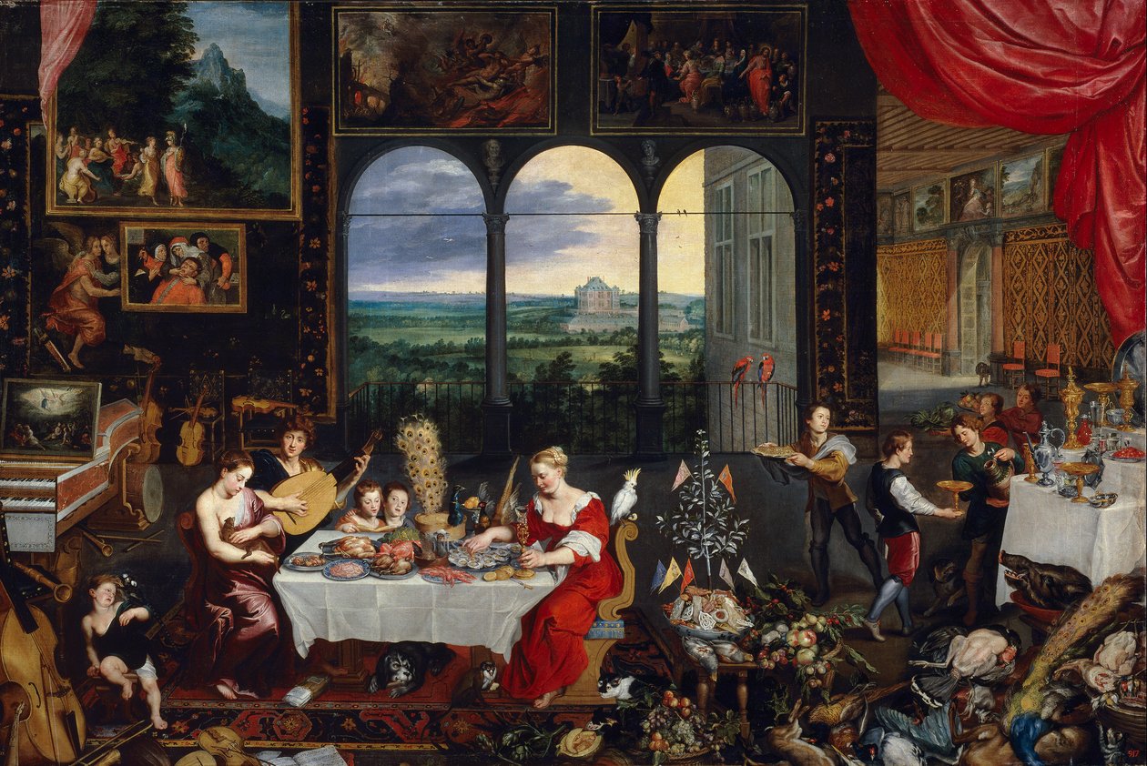 İşitme, Dokunma ve Tat Duyuları by Jan the Elder Brueghel