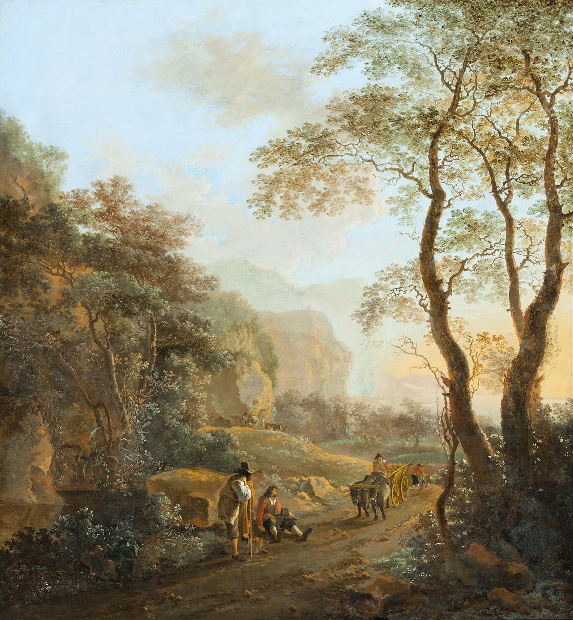 Manzarada bir kağnı by Jan Dirksz Both