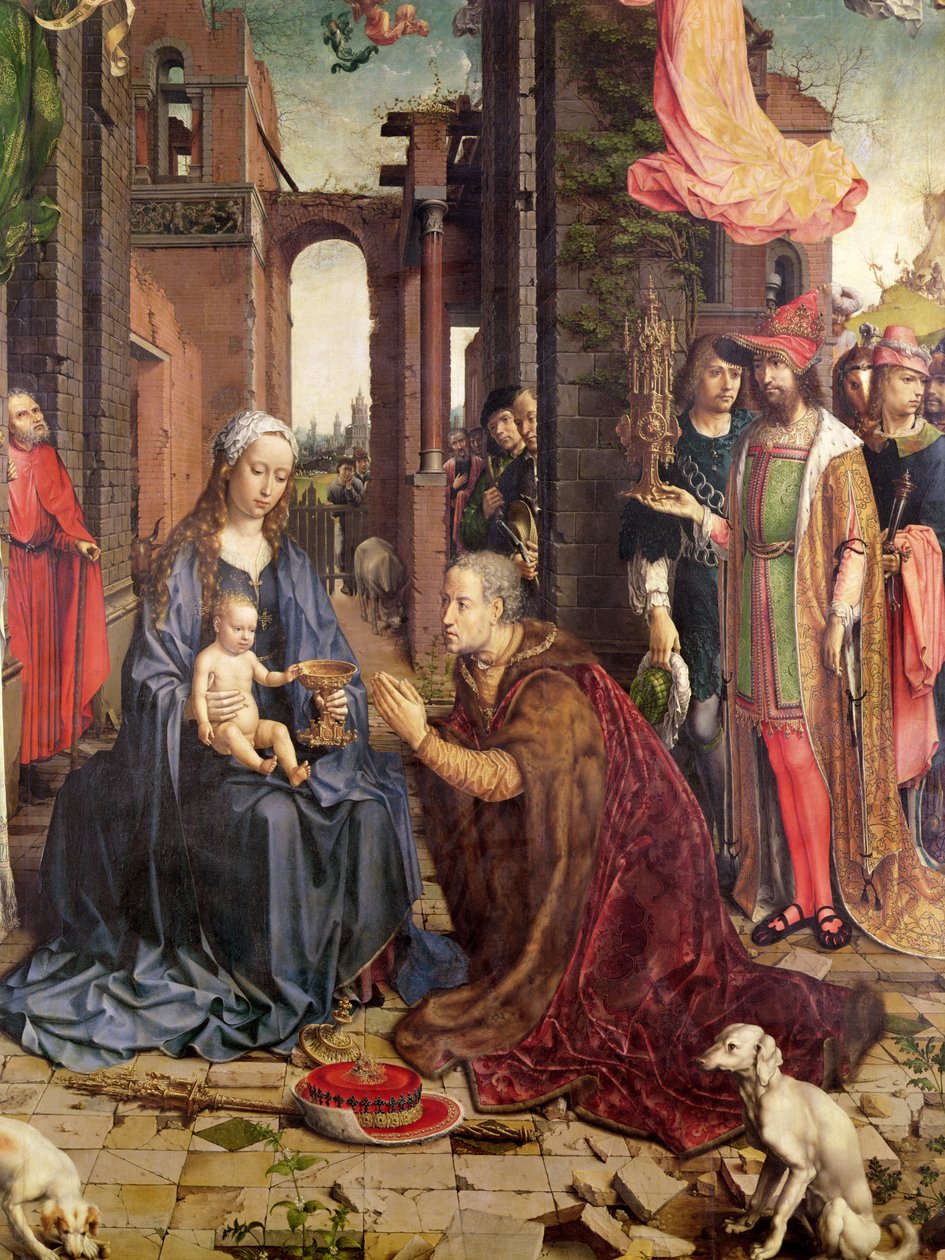 Kralların Hayranlığı (tahta üzerine yağlı boya) (detay) by Jan Gossaert