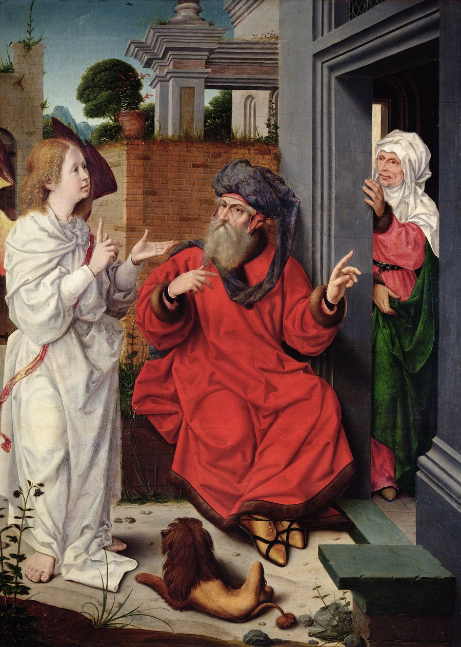 İbrahim, Sara ve Bir Melek, c.1520 by Jan II Provost