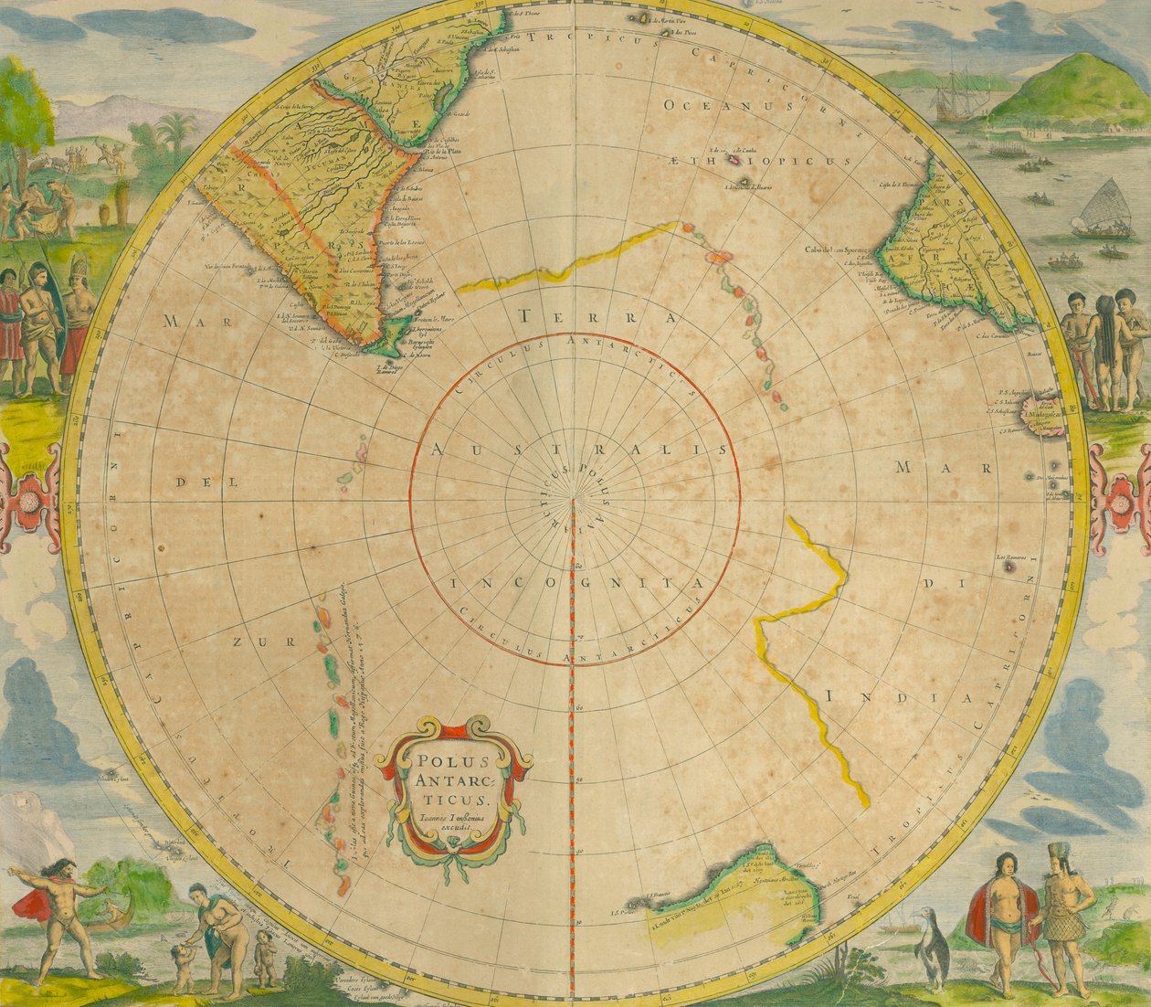 Polus Antarktika, 1656 by Jan Janssonius