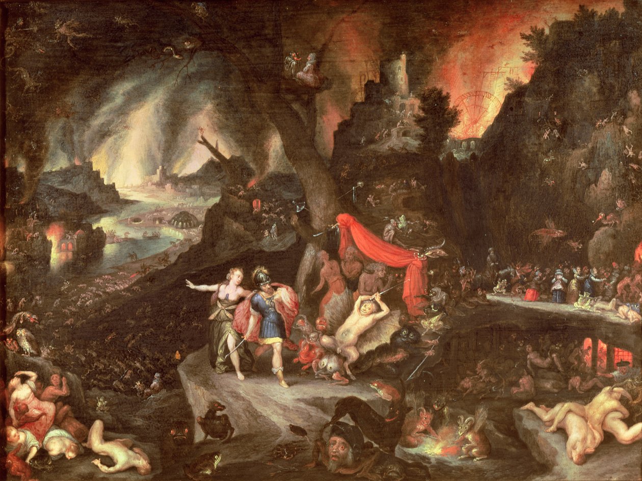 Yeraltı dünyasında Aeneas, c.1630 (bakır üzerine yağ) by Jan the Elder Brueghel