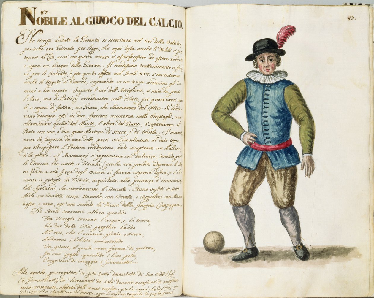Futbol oynayan asilzade, Venedik (el yazması) by Jan van Grevenbroeck