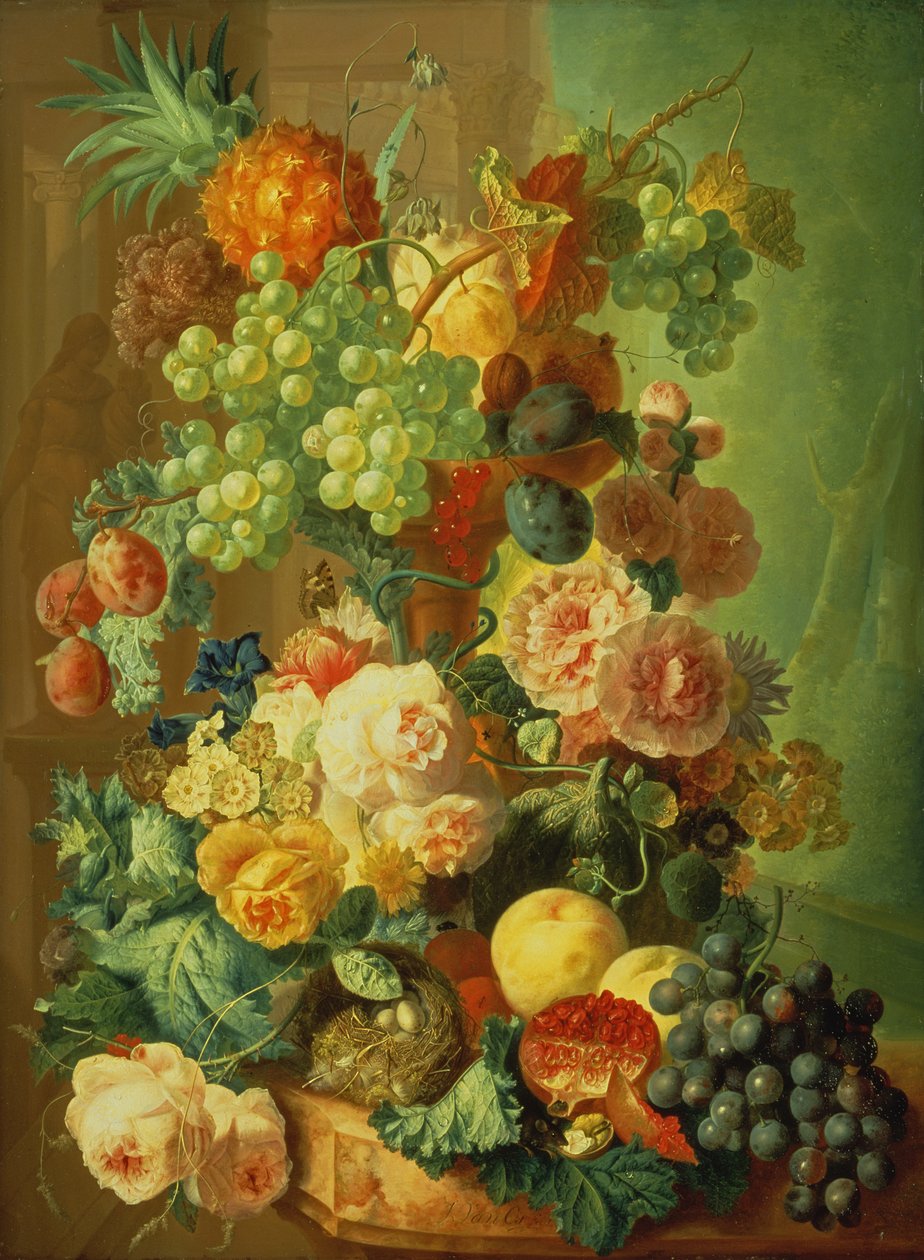 Meyve ve Çiçeklerle Natürmort by Jan van Os