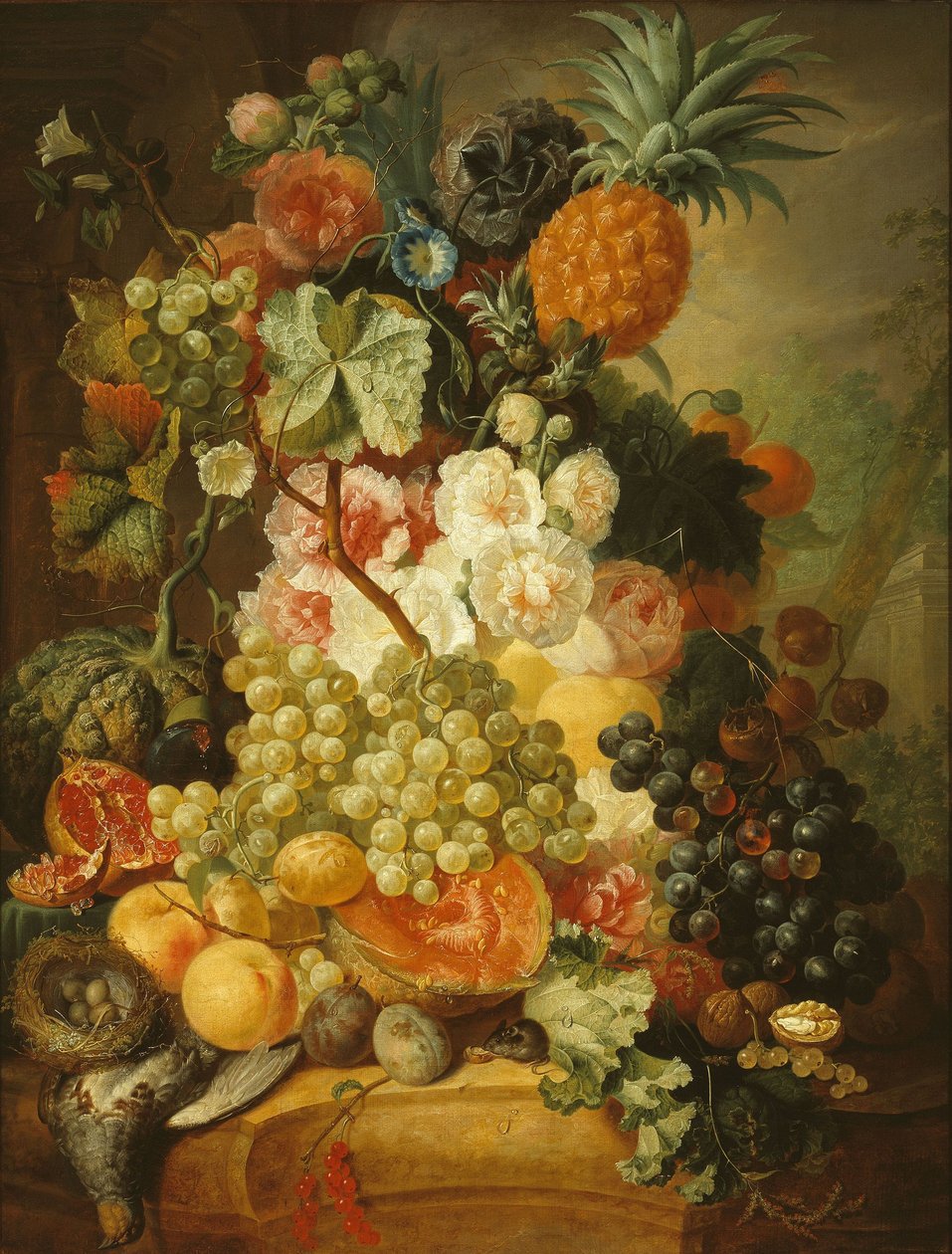 Çiçekler ve meyveler ile natürmort by Jan van Os