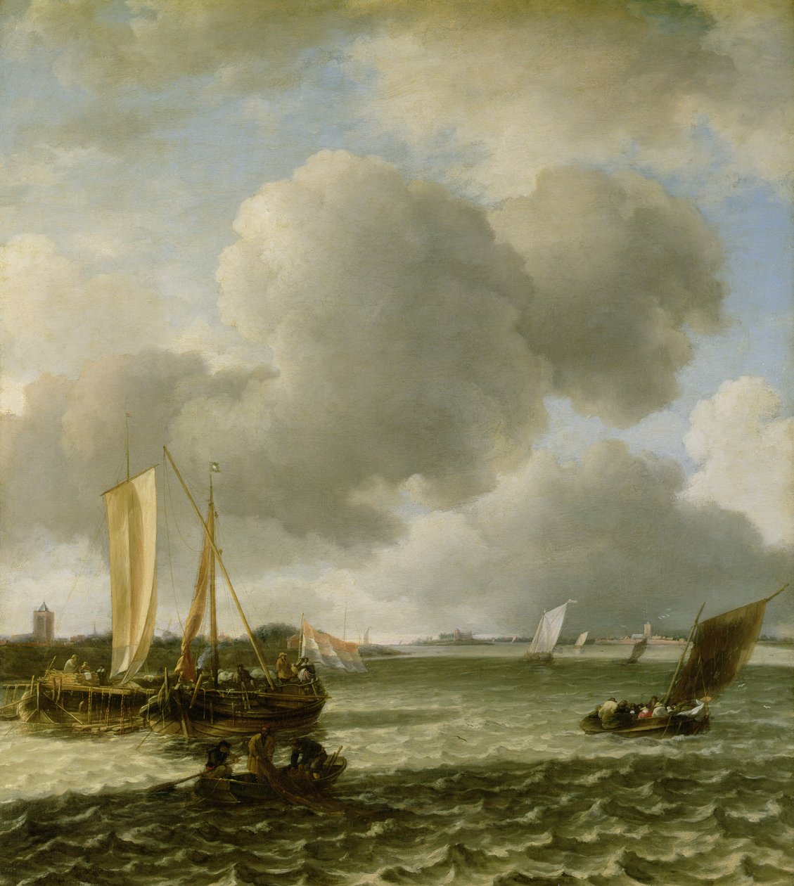 Waal Nehri Üzerindeki Tekneler, 1650'ler by Jan van de Capelle or Cappelle