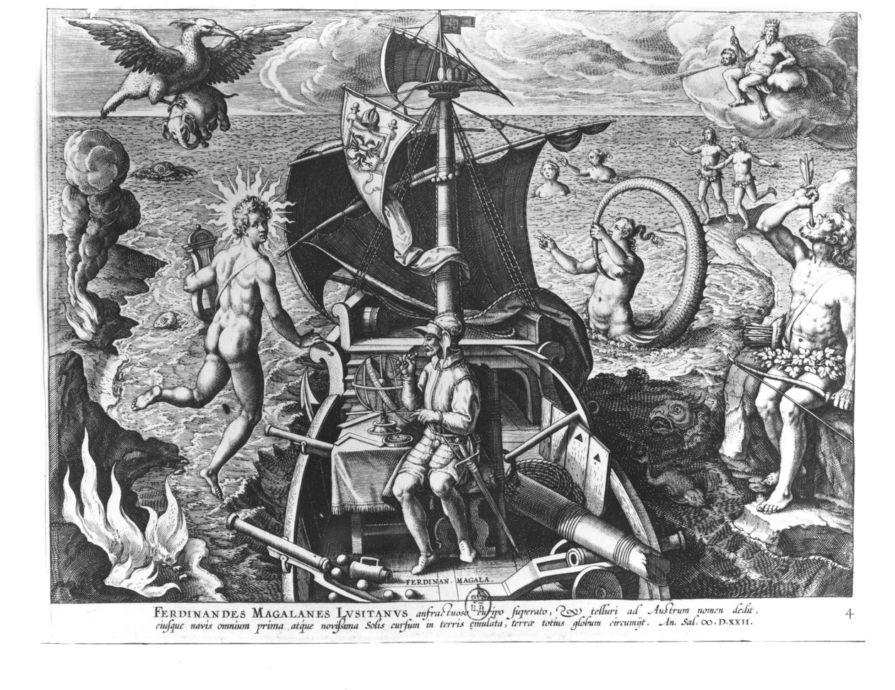 Ferdinand Magellan (c.1480-1521) karavelinde, 1522 by Jan van der Straet