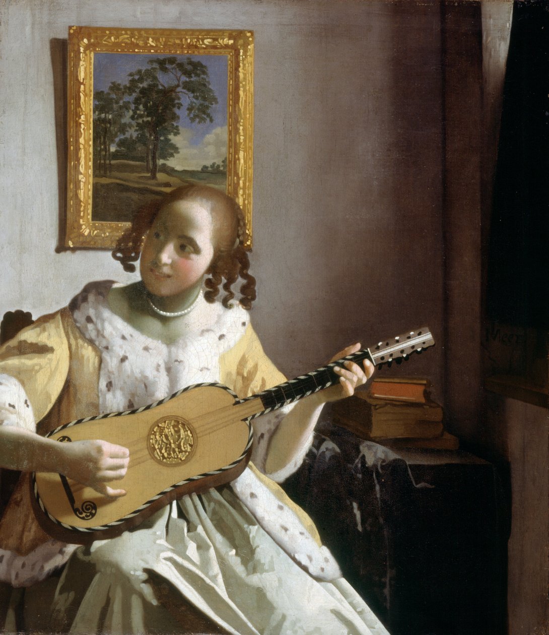 Gitar Çalan (tuval üzerine yağlıboya) by Jan Vermeer van Delft