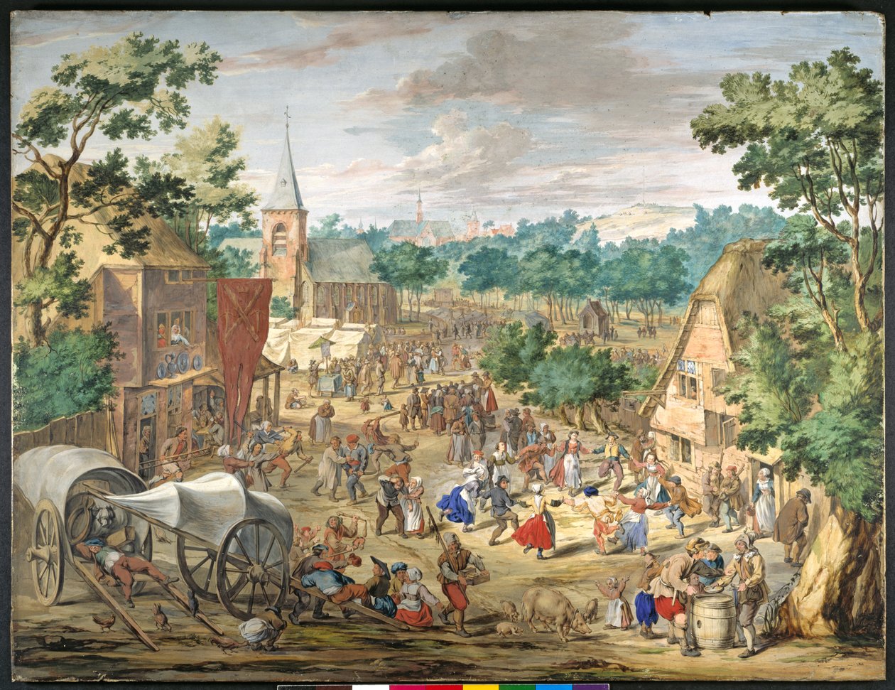 Bir Kermesse (kağıt üzerine guaj) by Jan (follower of) Brueghel