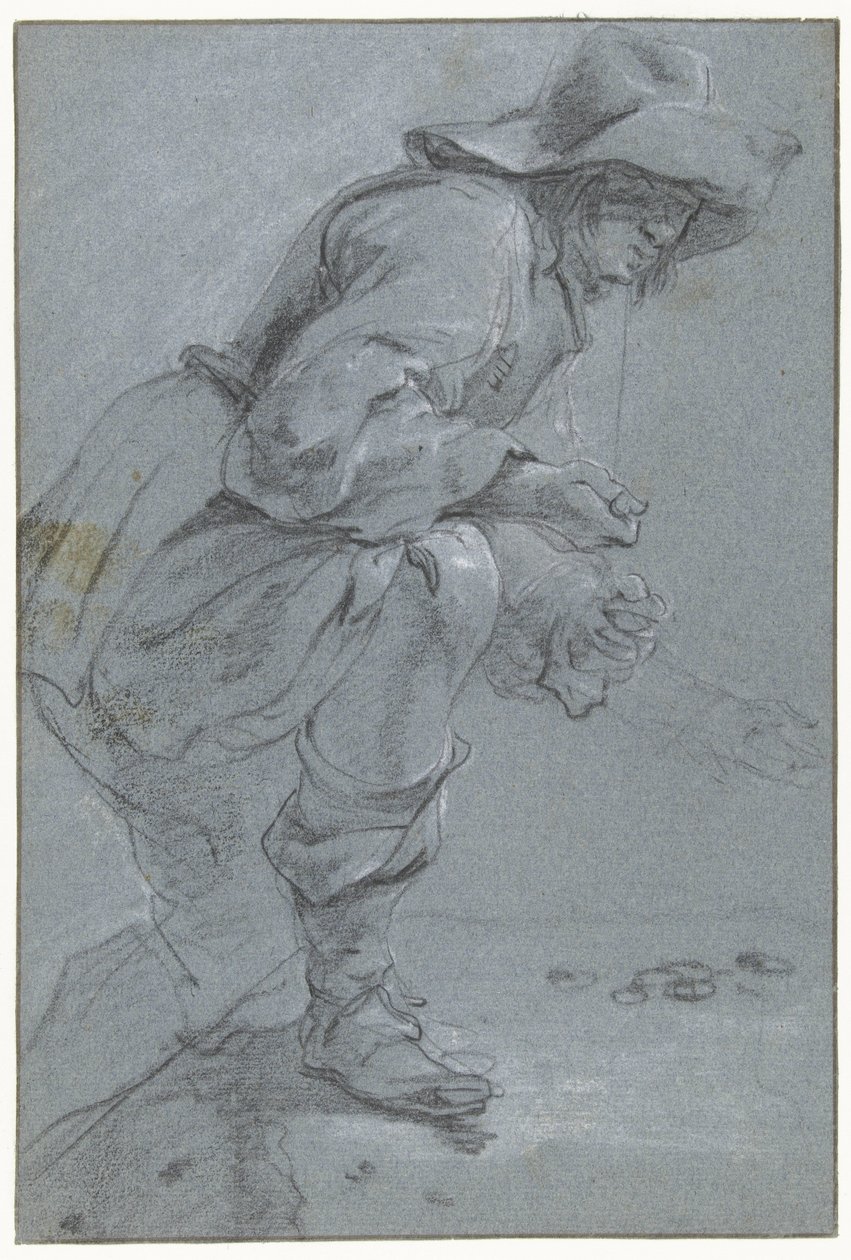 'Koten' oynayan bir adam by Jan Baptist Weenix