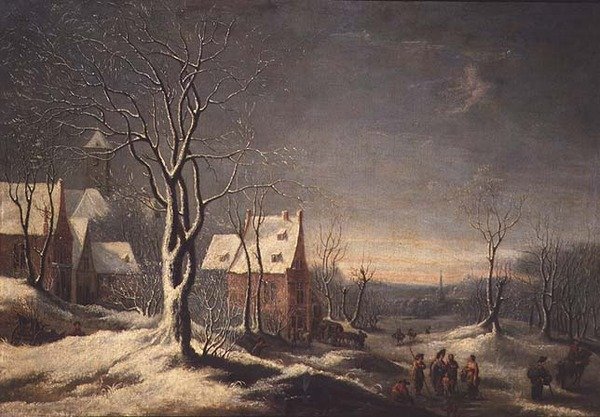 Hollanda Kış Manzarası (tuval üzerine yağlı boya) by Jan Beerstraten