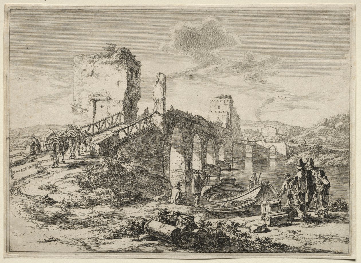 Tiber üzerindeki Molle Köprüsü by Jan Both