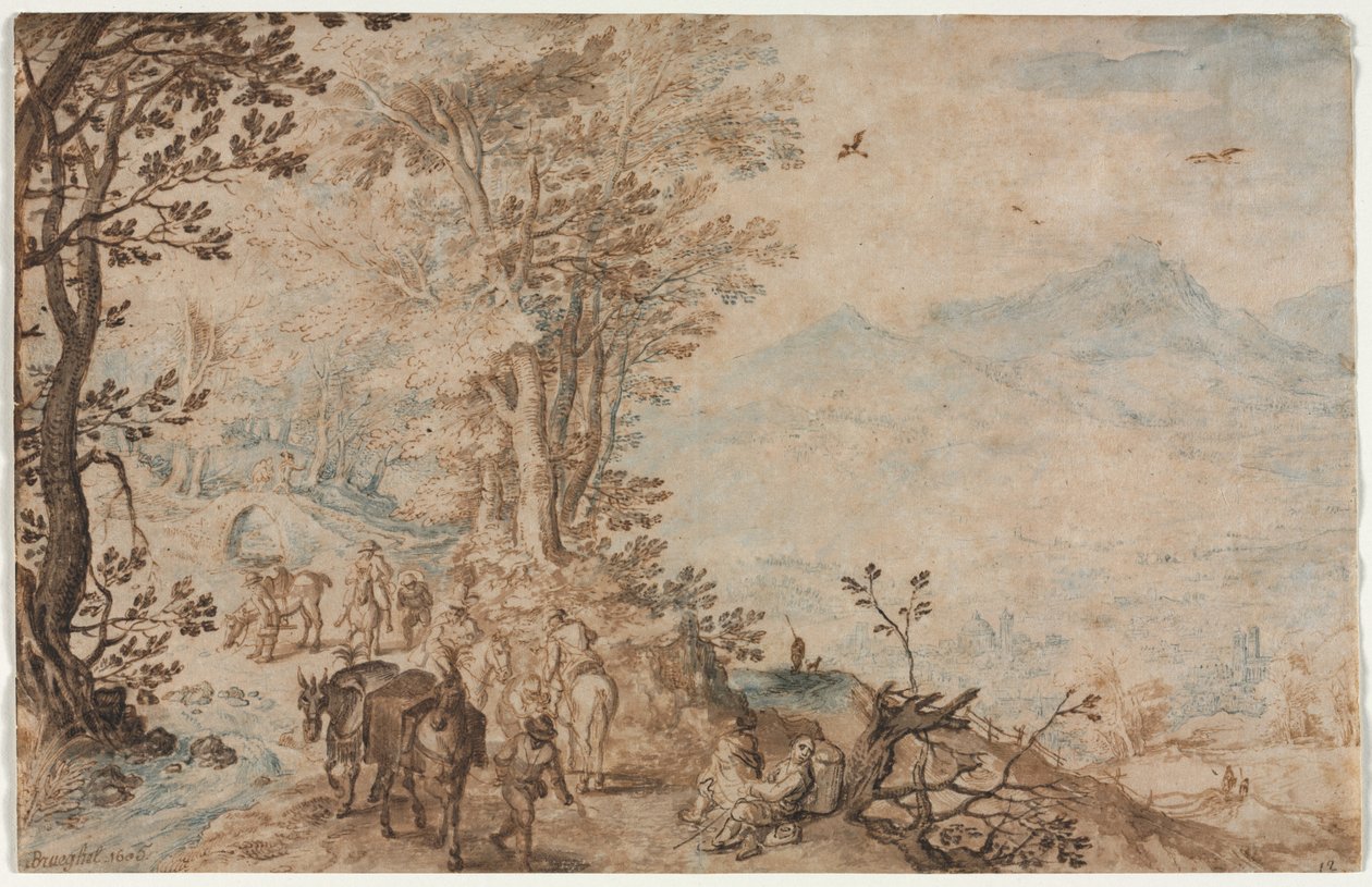 Gezginlerle Manzara by Jan Brueghel