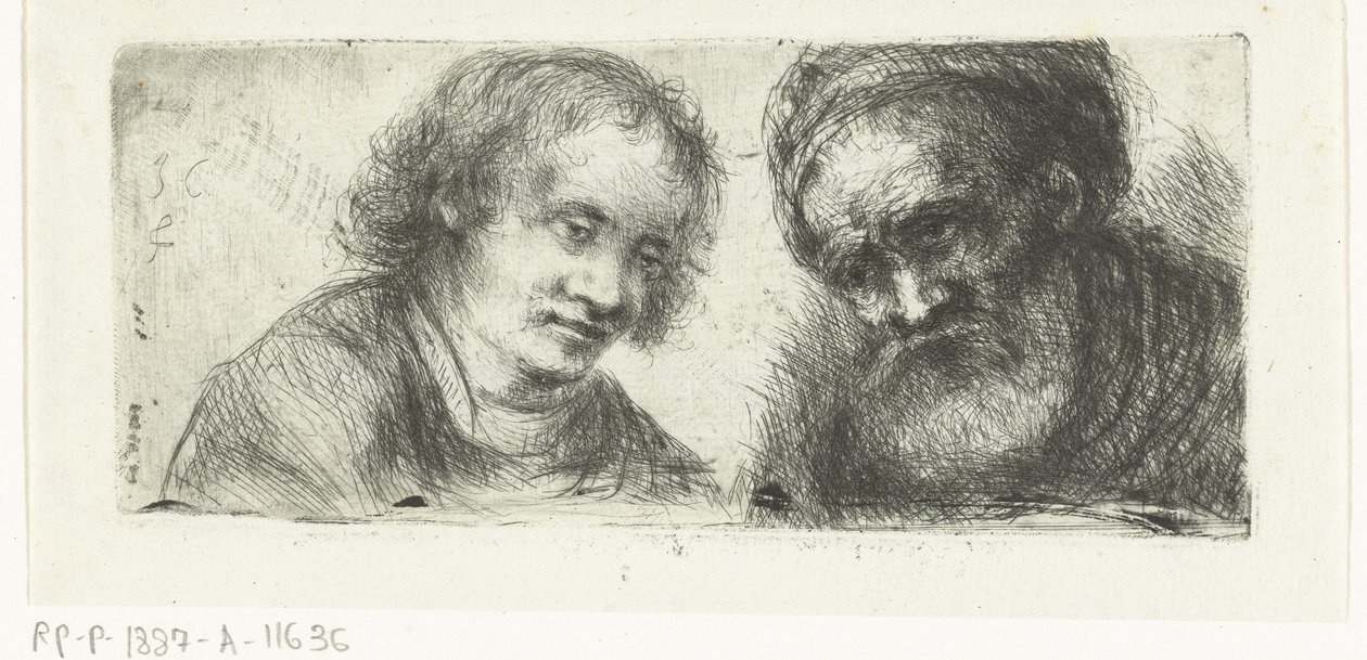 genç ve yaşlı adam by Jan Chalon