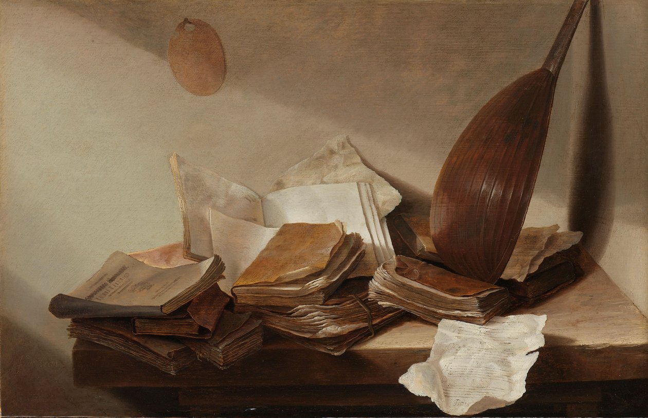 Kitaplarla Natürmort, 1625-30 by Jan Davidsz de Heem