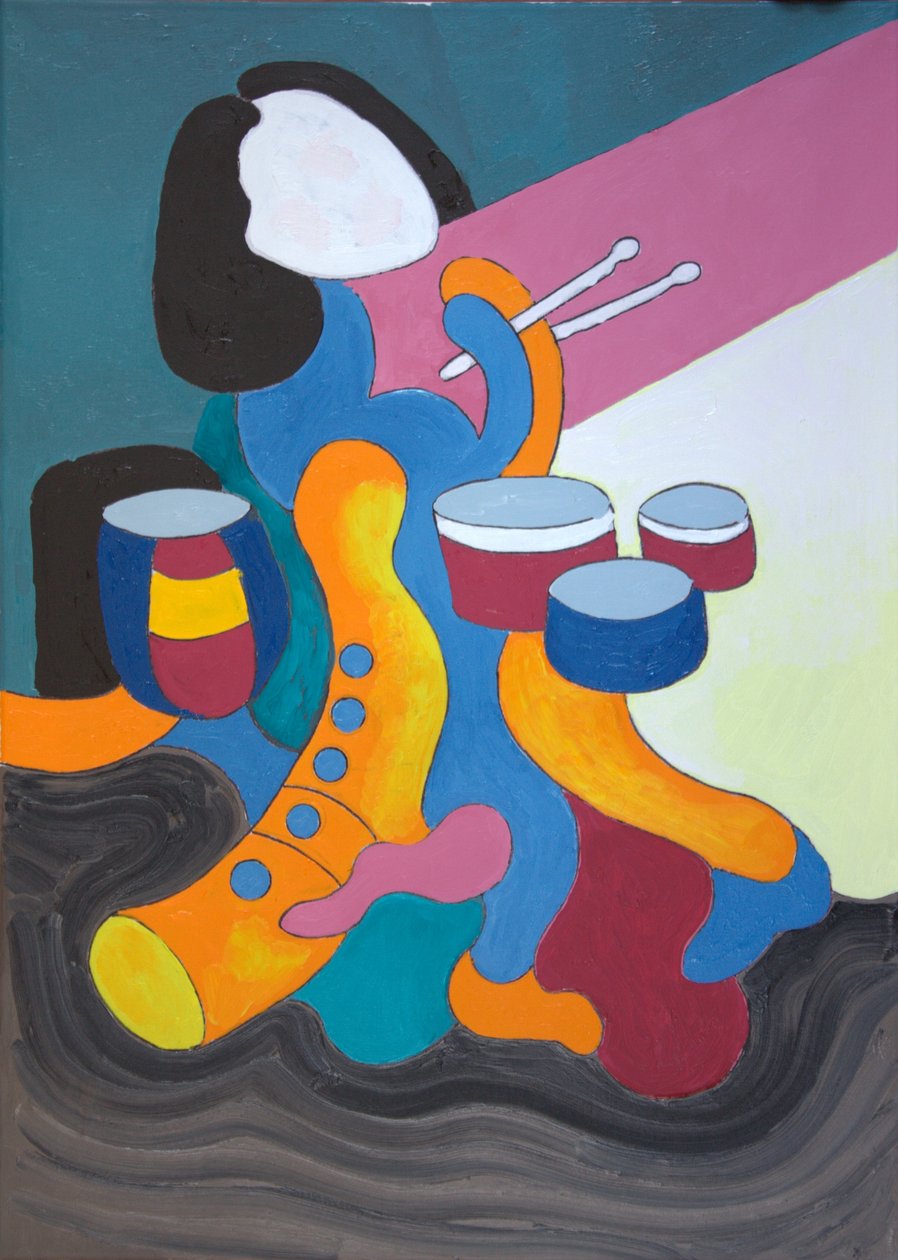 Küçük Davulcu Kız, 2009 (tuval üzerine yağlı boya) by Jan Groneberg