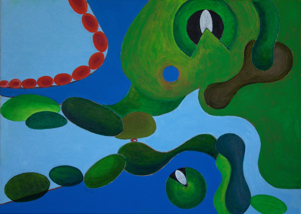 Kırmızı Boncuklar, 2009 (tuval üzerine yağlı boya) by Jan Groneberg