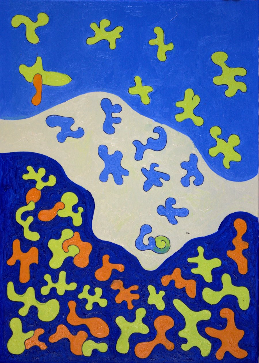 Duş Perdesi, 2010 (tuval üzerine yağlı boya) by Jan Groneberg